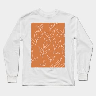 floral leaves grid pattern 1 Long Sleeve T-Shirt